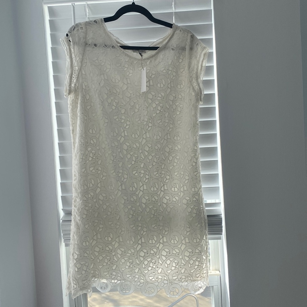 NWT Joie Achroite overlay white womens dress. Size M